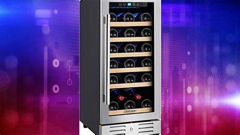 Kalamera 15” Wine Cooler And Fridge 30 Bottle Built In Wine Refrigerator For Kitchen Or Bar