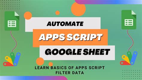 Learn Apps Script Basics To Filter Data On Google Sheets YouTube