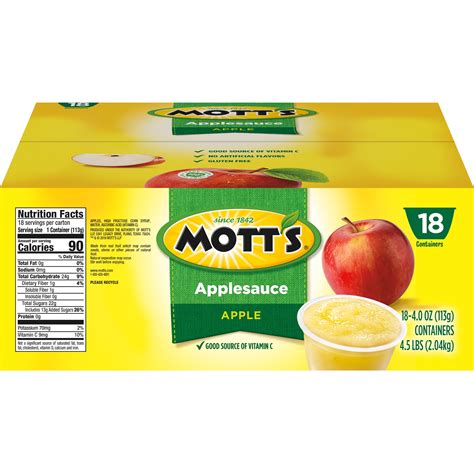 Mott S S Applesauce Cups Nutritional Info - Bios Pics