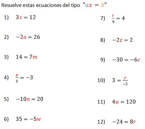 Ejercicios Ecuaciones Ax B