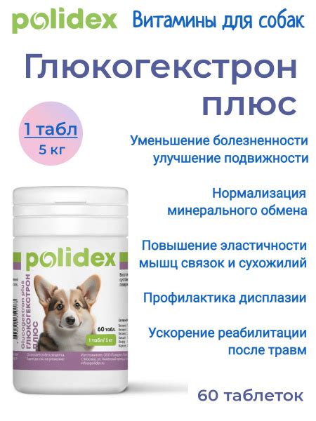 POLIDEX 60 Glucogextron plus (Глюкогекстрон плюс) 1таб./5 кг - купить с ...