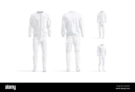 Blank White Sport Tracksuit Mock Up Different Views Stock Photo Alamy