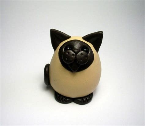 Wee Fatty Cat Siamese Ornament Sculpture By QuernusCrafts On Etsy 15