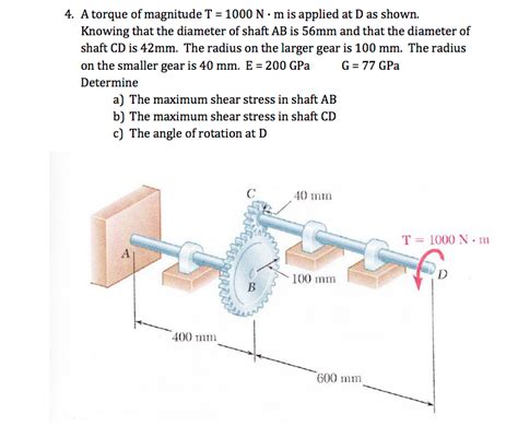 Solved 4 A Torque Of Magnitude T 1000 N M Is Applied At Chegg