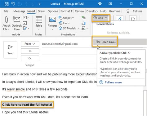 How To Add Hyperlinks In Outlook Explanation Guide