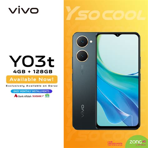 Vivo Y03t 4GB 4GB Extended RAM 128GB ROM 5000mAh Battery 90Hz