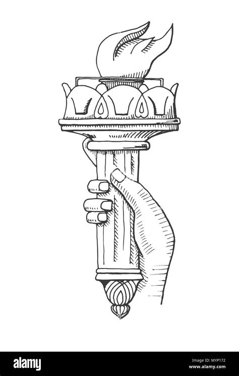 Statue Of Liberty Torch Drawing