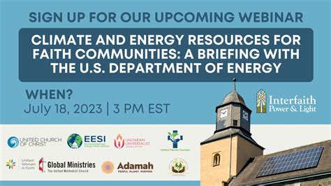 Climate And Energy Resources For Faith Communities A Briefing With The Us Department Of