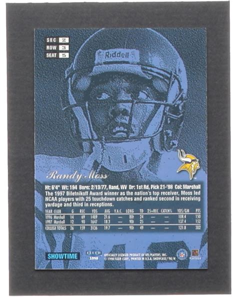 Randy Moss 1998 Flair Showcase Row 3 5 RC Pristine Auction