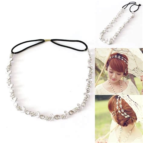 Aliexpress Buy Lady Elastic Rhinestone Headbands Wedding Bridal