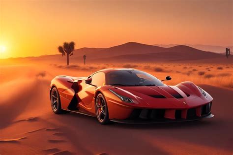 Une Supercar Ferrari Laferrari Photor Aliste Dans Un Paysage D Sertique