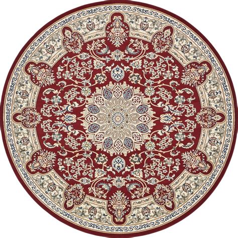 Burgundy 10 X 10 Nain Design Round Rug Rugsca