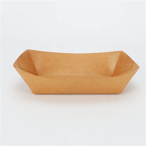 Custom Paper Food Boat Disposable Kraft Paper Lunch Box Eco Friendly