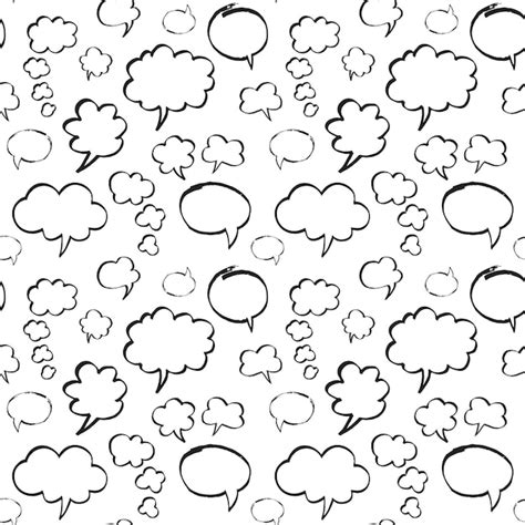 Premium Vector Marker Speech Bubbles Seamless Pattern