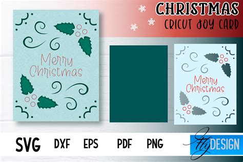 Christmas Cricut Joy Card Svg Paper Cut Graphic By Flydesignsvg