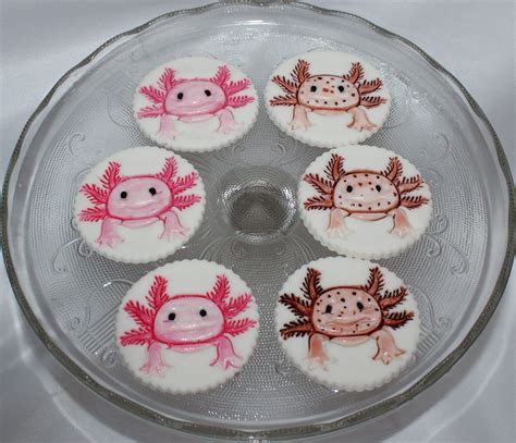 Fondant Axolotl Cupcake Topper Fondant Axolotl Fondant Salamander