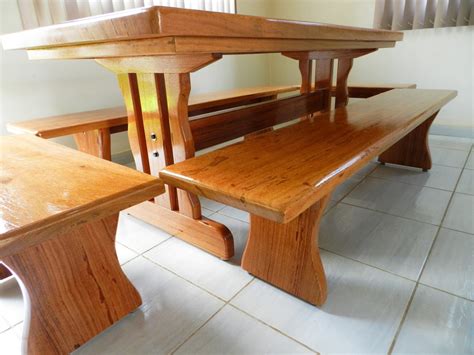 Mesa Rustica Madeira Angelim Mts Bancos Lugares Elo