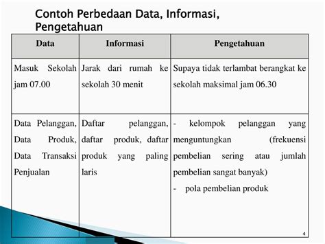 Contoh Data Informasi Dan Pengetahuan Brain