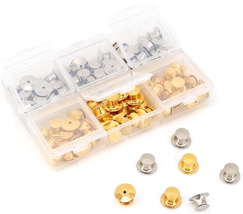 80 Pcs Metal Locking Pin Backs Pin Keepers Pro Quality Locking Clasp