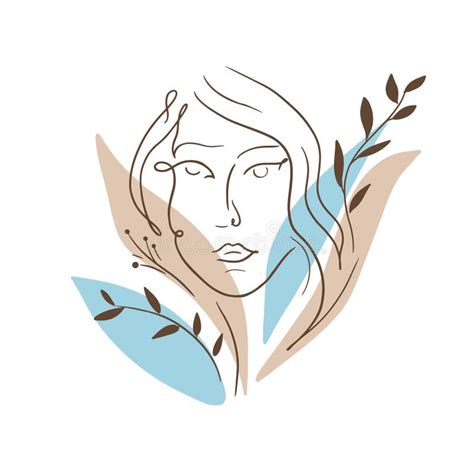 Beautiful Woman S Face In Line Art Style Abstract Face Minimalist