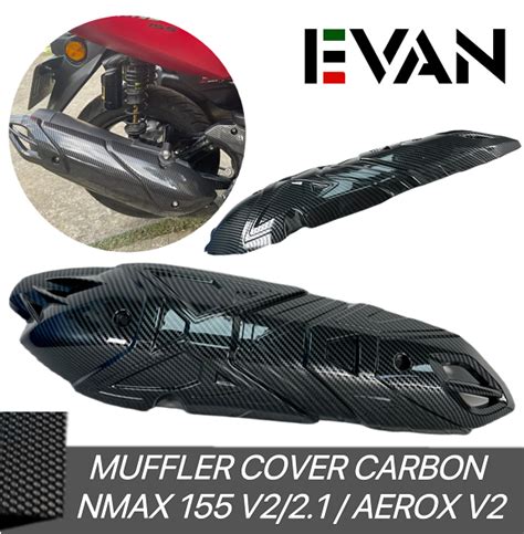 Evan Ph Muffler Cover Heat Guard Cover Carbon For Nmax 155 V2 V2 1 Aerox V2 Lazada Ph