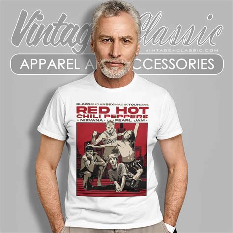 Red Hot Chili Peppers 1991 Concert Sock Poster Shirt Vintagenclassic Tee
