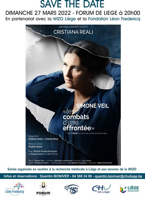 Spectacle Simone Veil Les Combats D Une Effront E Avec Cristiana Reali