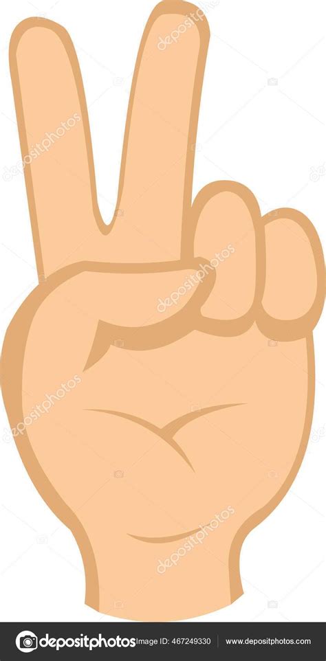 Vector Emoticon Illustration Hand Making Symbol Love Peace Stock Vector