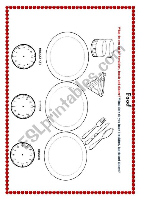 Breakfast Lunch Dinner Esl Worksheet By Tixer87