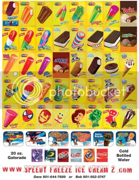 Ice Cream Truck Menu