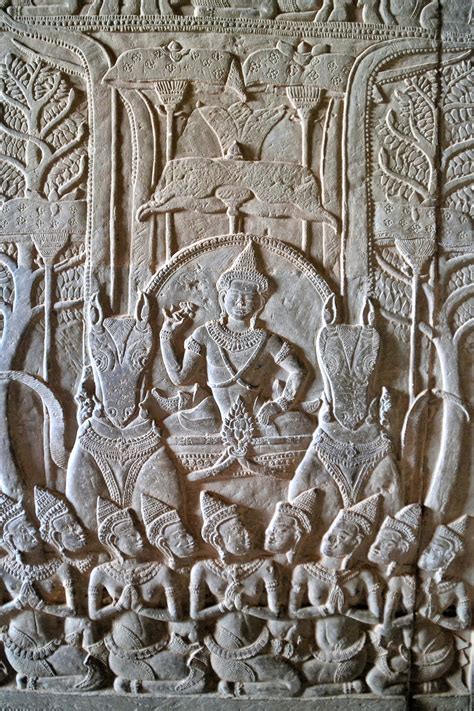 Bas-relief Artwork at Angkor Wat in Angkor Archaeological Park ...