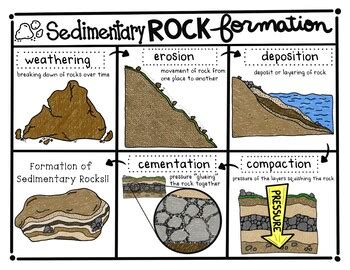 Sedimentary Rock Formation Doodle Notes Color Sheets TPT