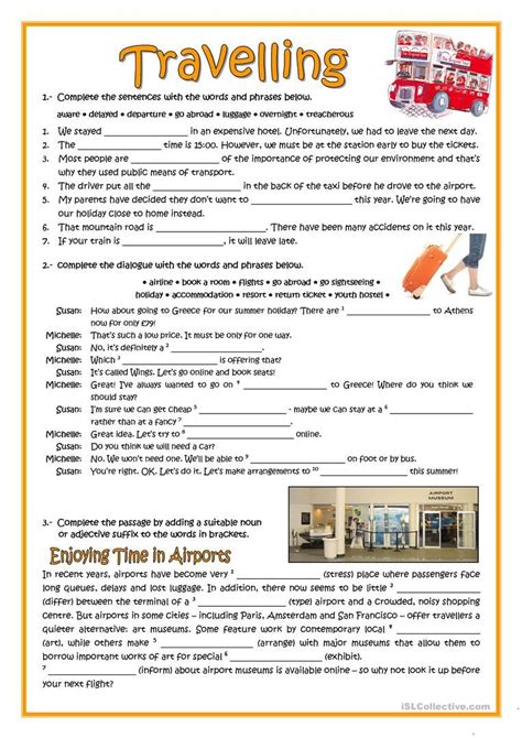 Travelling Worksheet Free Esl Printable Worksheets Made By Teachers