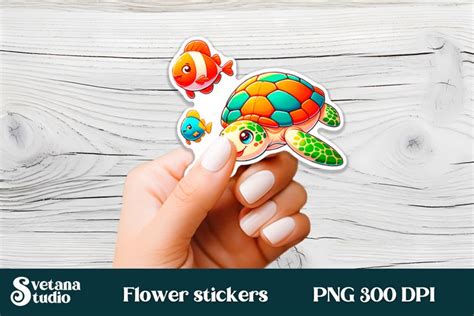 Cute turtle stickers PNG | Cute animal sticker printable