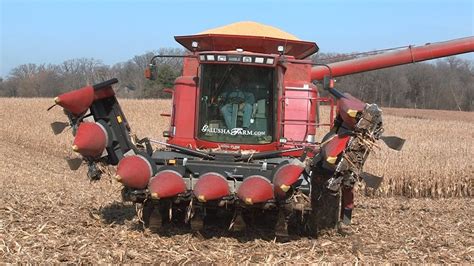 Galusha Farm Case Ih 2388 Combine And A Geringhoff Folding Corn Head Youtube