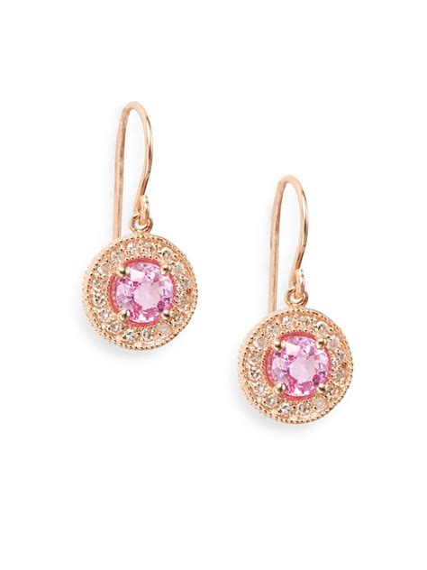 Lyst Effy Final Call Pink Sapphire Diamond K Rose Gold Drop