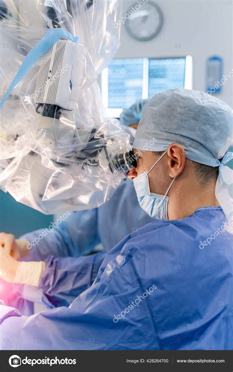 Neurosurgeon Performing Operation Surgical Room Hospital Robotic