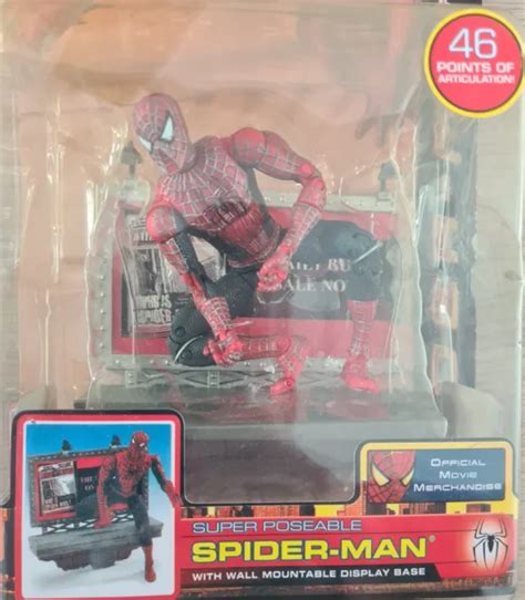 Nib Rare Marvel Legends Spider Man Movie Super Poseable Figure Toybiz