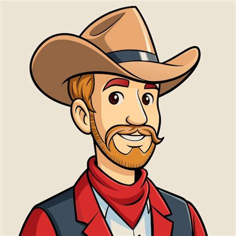 Premium Vector Cowboy Hat Western Farmer Hand Drawn Mascot Cartoon