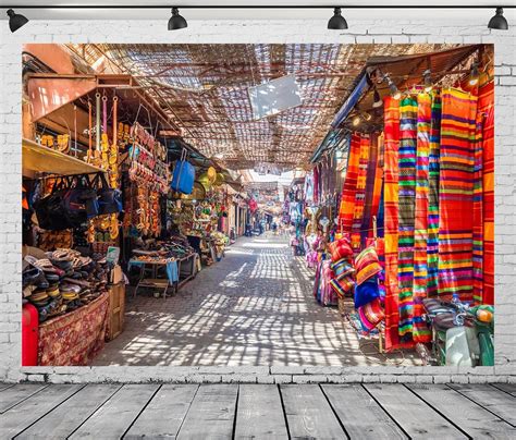 Amazon BELECO 15x8ft Fabric Morocco Market Backdrop Street Shops