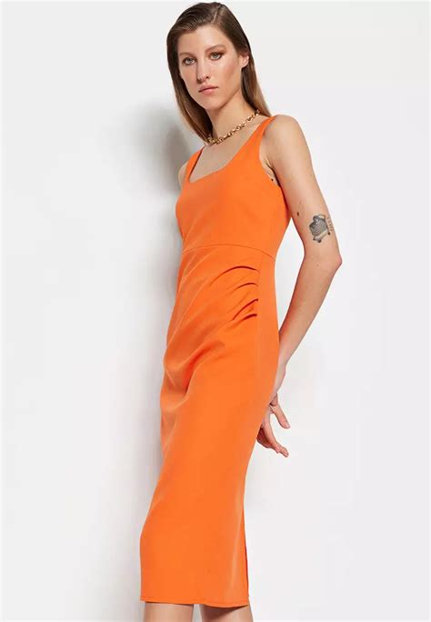 Buy Trendyol Pleated Midi Dress Online ZALORA Malaysia