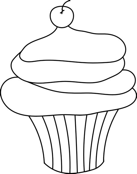 Cupcake Black And White Cupcake Outline Clipart Black And White 2