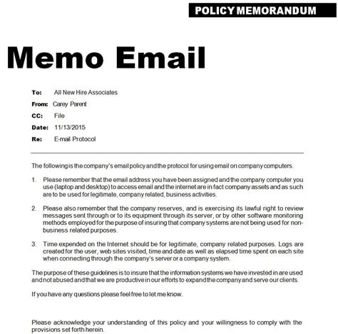 8 Professional Email Memo Templates And Tips For Writing One Day To