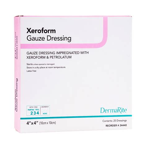 Dermarite Xeroform Gauze Wound Dressing 4x4 Inch Box Of 25 Adw Diabetes