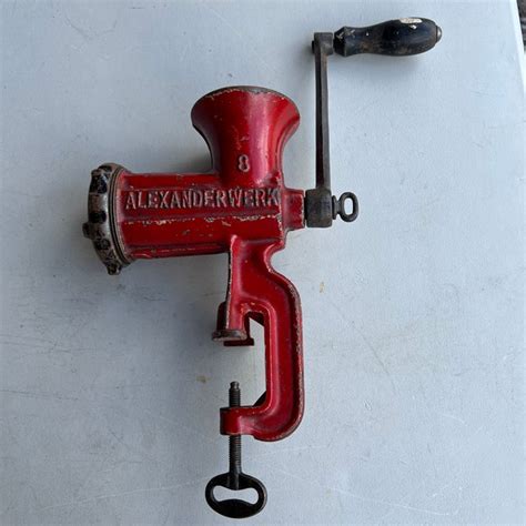 Antique Manual Alexanderwerk 8 Food Red Decorative Meat Grinder Chairish