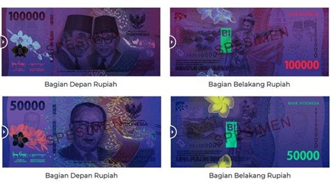 Tampilan Uang Baru Ketika Kena Sinar Ultraviolet Di Bagian Depan