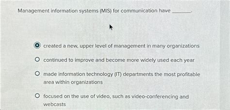 Solved Management Information Systems Mis ﻿for