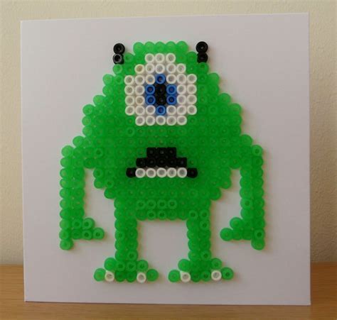 Hama Bead Mike From Monsters Inc Card In 2024 Fuse Beads Mike From