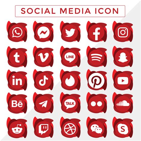 Social Media Icons Red Vector Art Icons And Graphics For Free Download