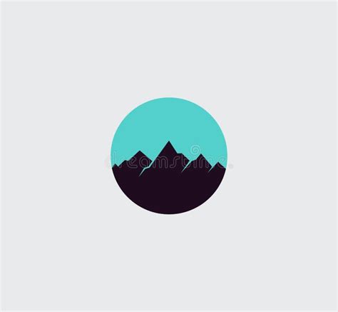 Mountain Circle Logo Design Concept Template Ilustración del Vector